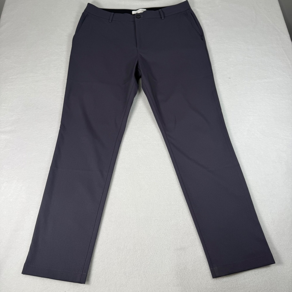 Mott & Bow Tech Trouser Pants Mens 35x30 Granite Grey Polyester Golfcore Modern
